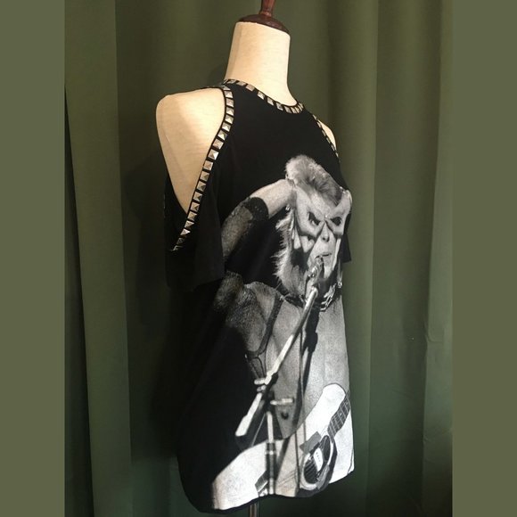 🌺SOLD 🌺Alice + Olivia David Bowie Studded Tee - Picture 5 of 9